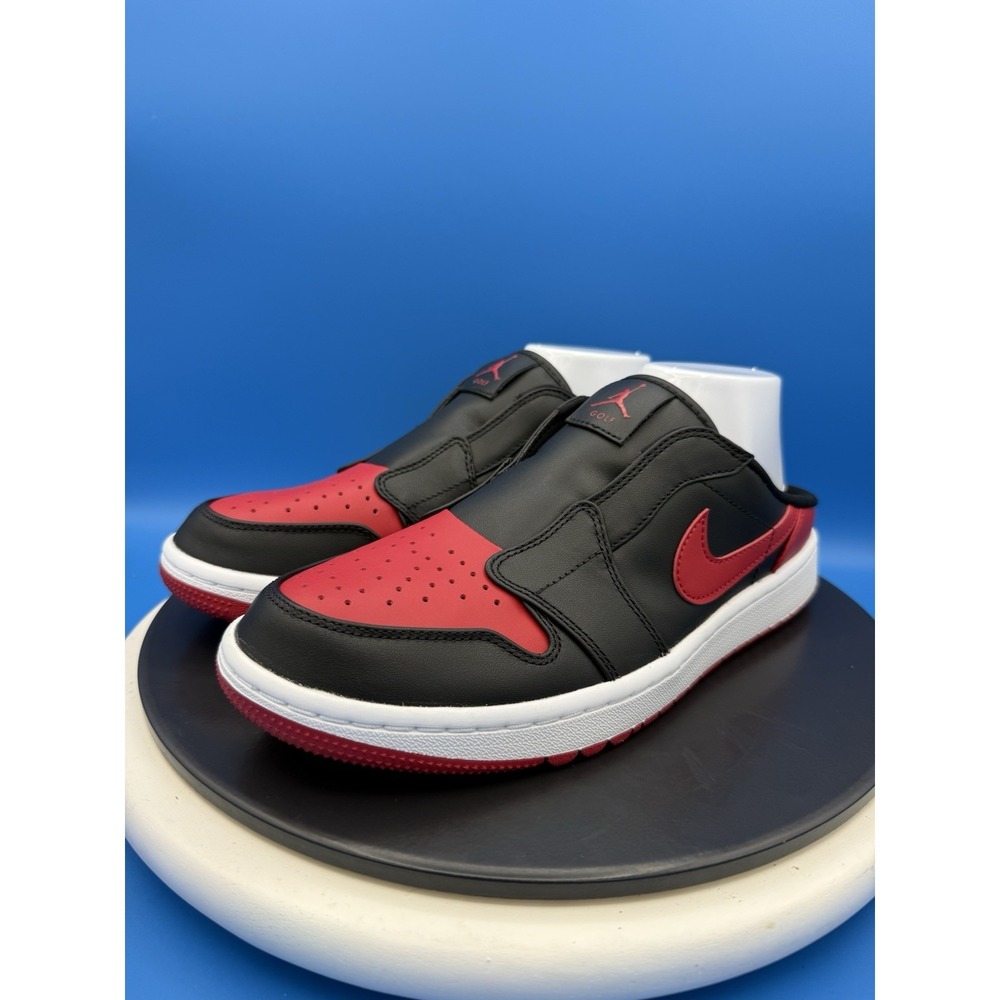 Nike Air Jordan 1 Mule Golf Shoes Mens Sz 8 Bred Varsity Red Slip On FJ1214-001